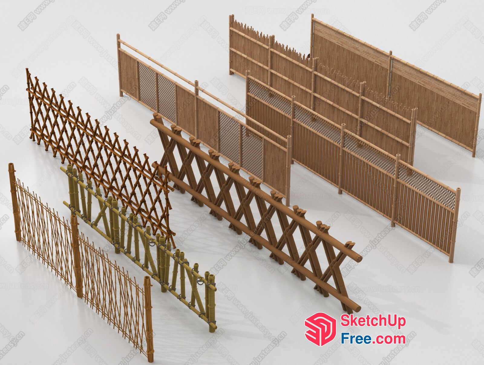 Wooden Partition Screen Collection 3D SketchUp File