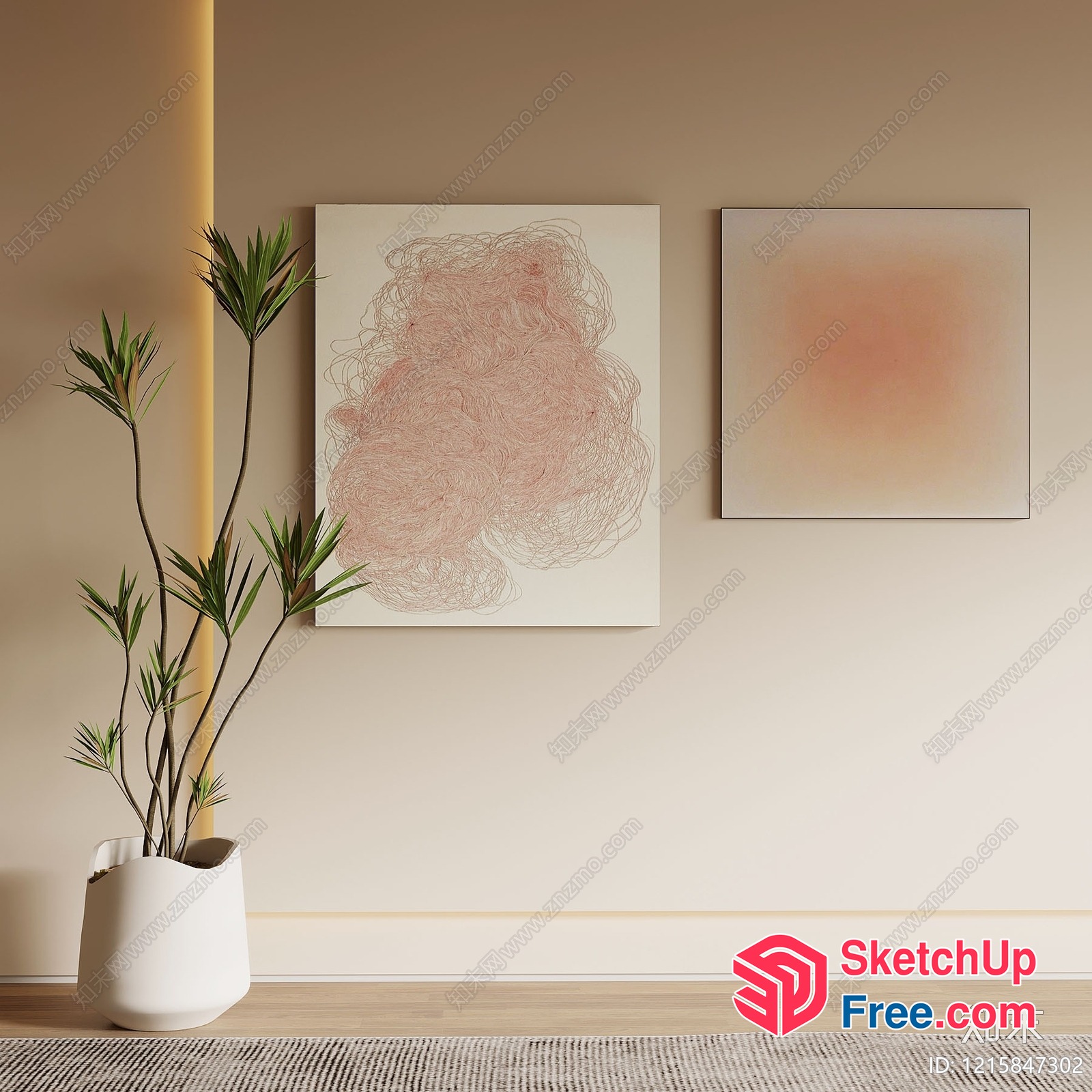 Elegant And Minimalist Interior Space 3D SketchUp File