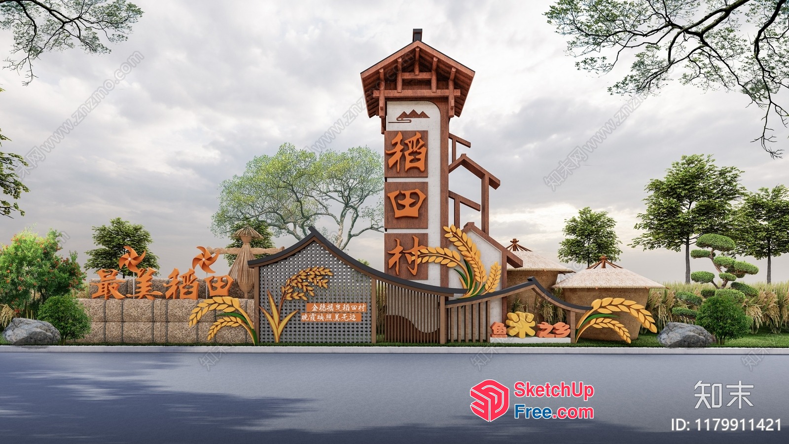 Asian-Inspired Architecture With Traditional Chinese Elements 3D SketchUp File