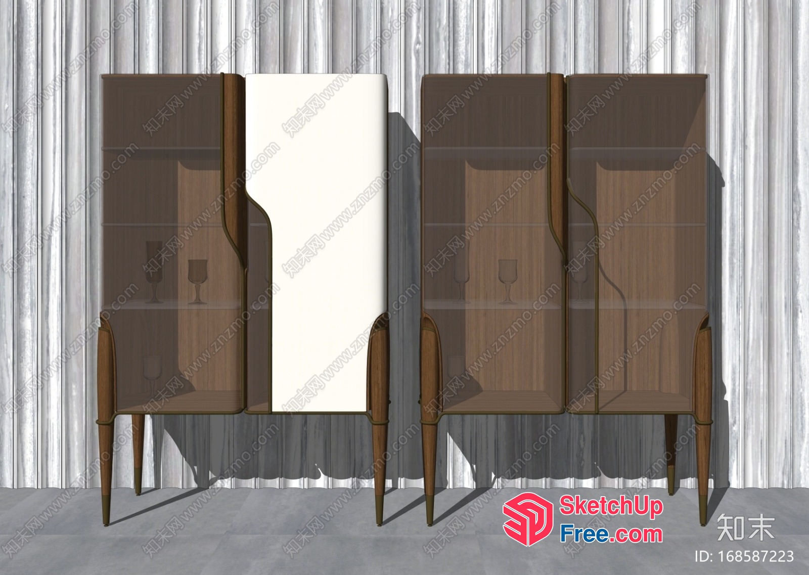 Elegant Wooden Furniture Set 3D SketchUp File
