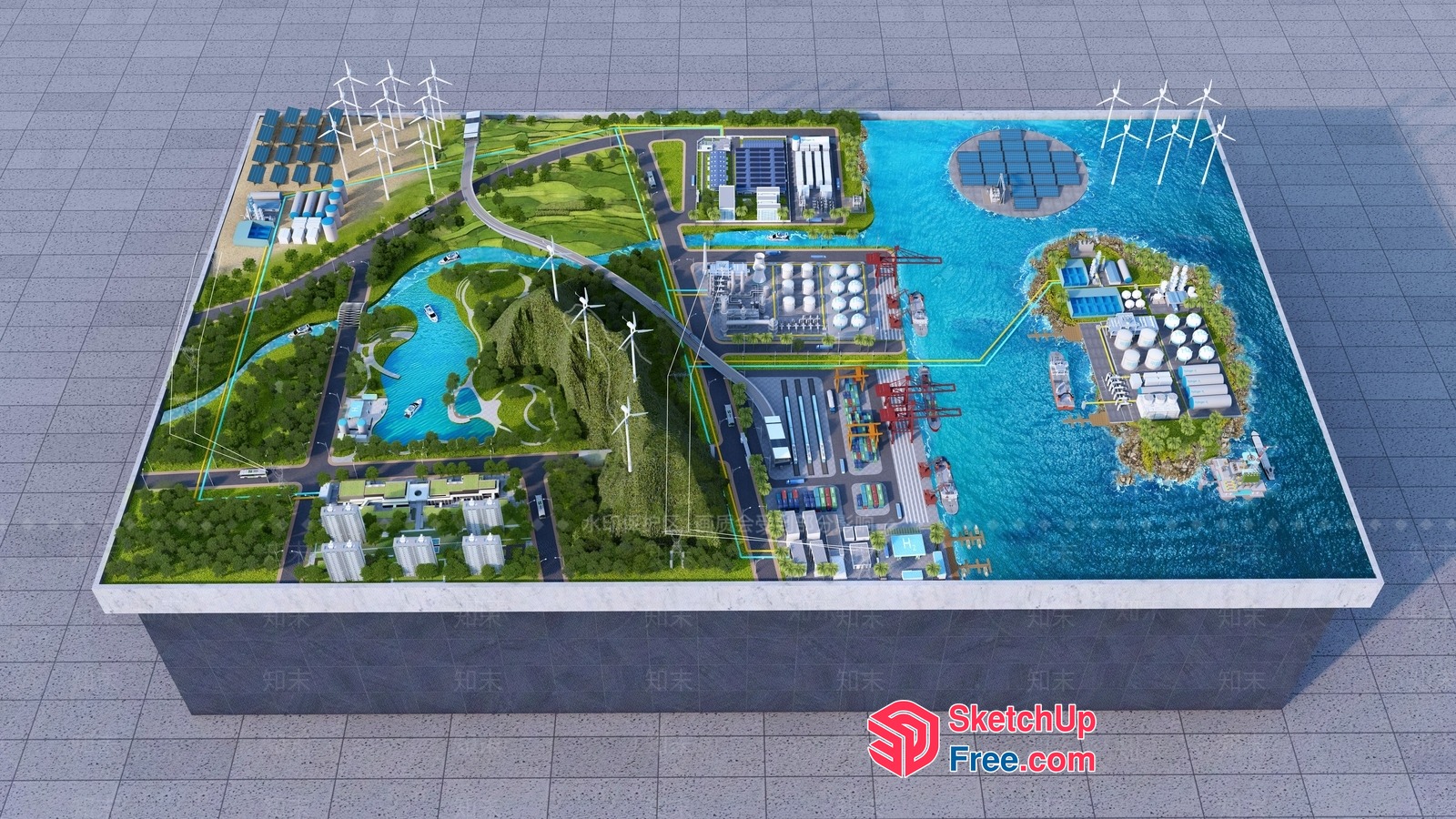 Industrial Park 3D Model 3D SketchUp File