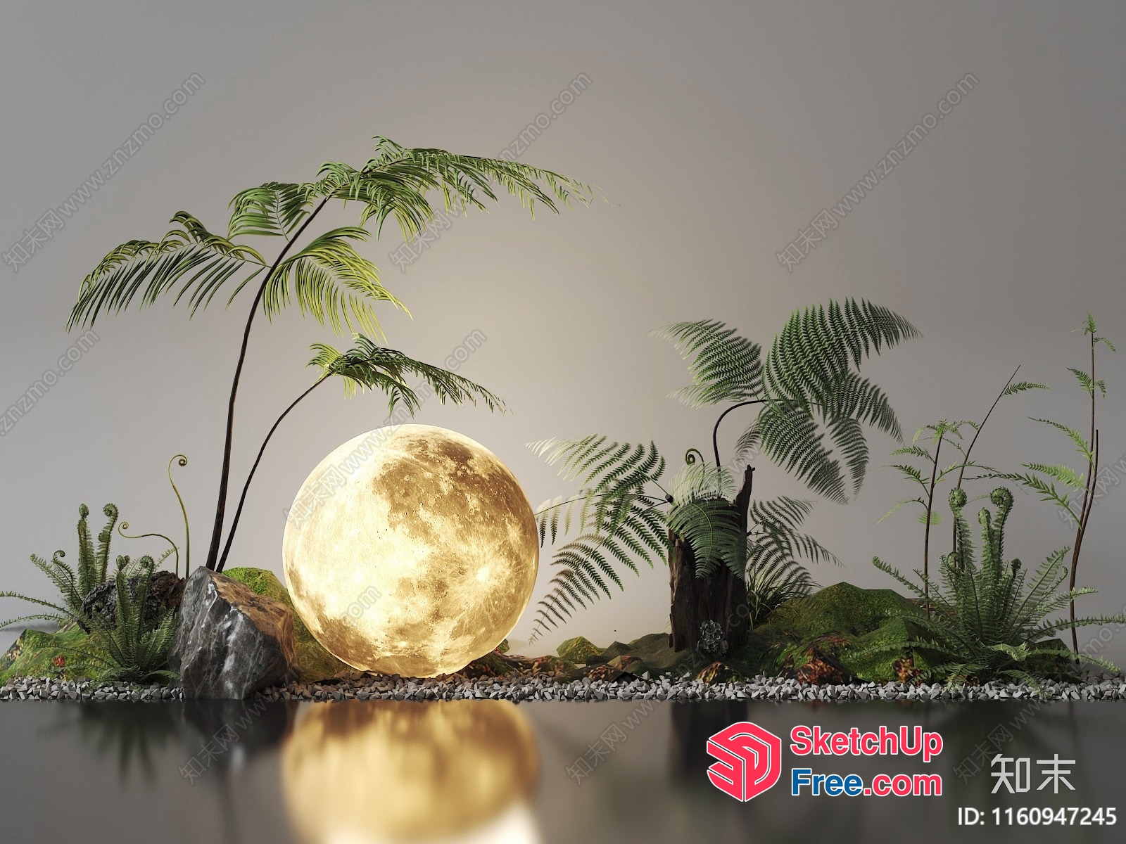 Moonlit Tropical Oasis 3D SketchUp File