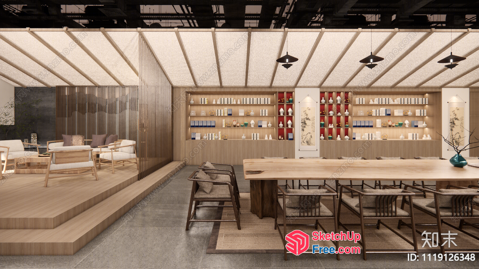 Modern Asian-Inspired Interior Design 3D SketchUp File
