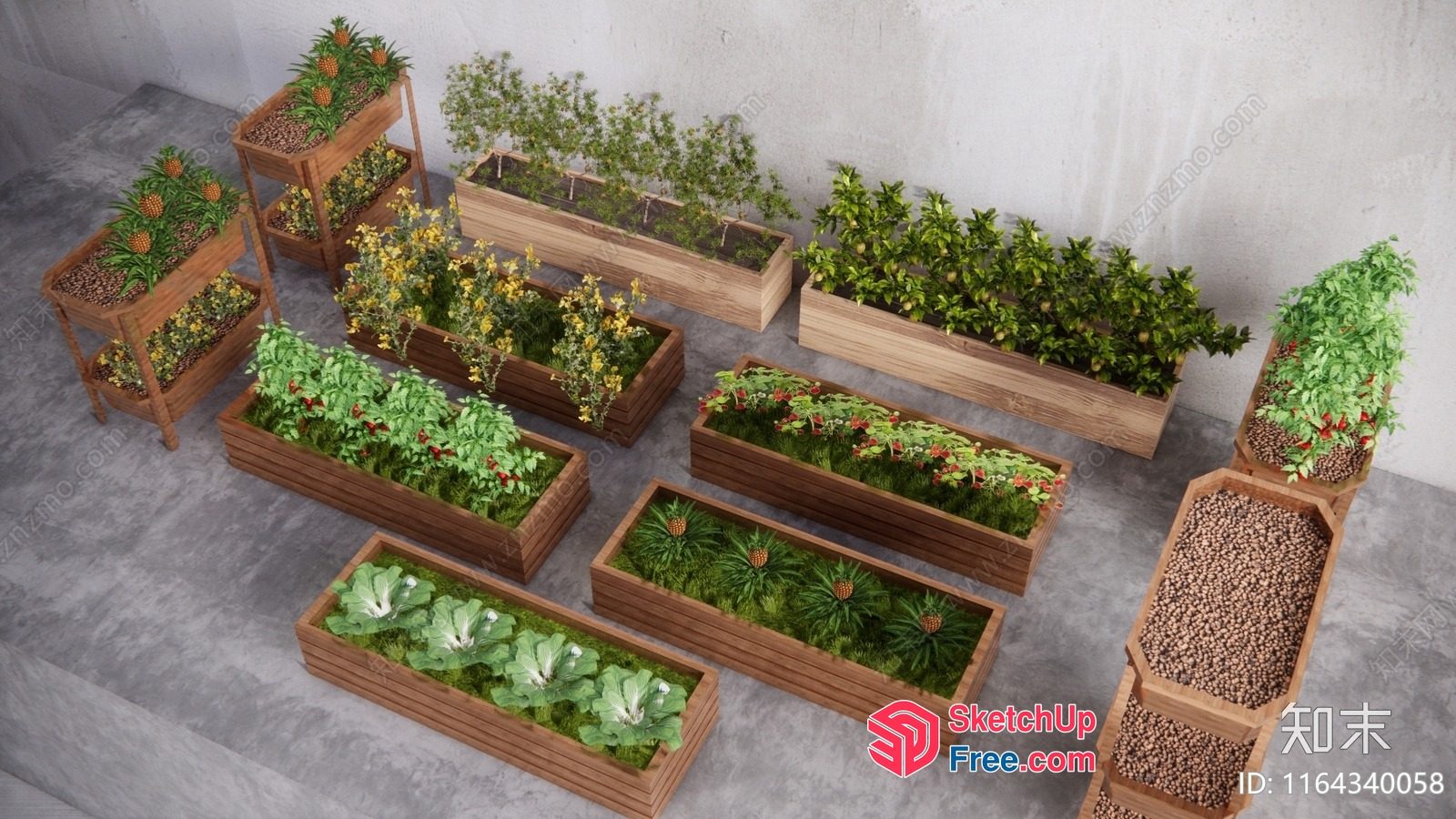 Vibrant And Lush Garden Planters 3D SketchUp File
