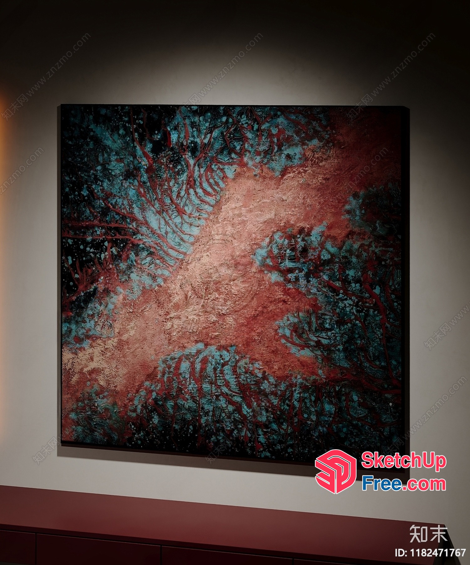 Abstract Painting With Earthy Tones And Intricate Patterns 3D SketchUp File