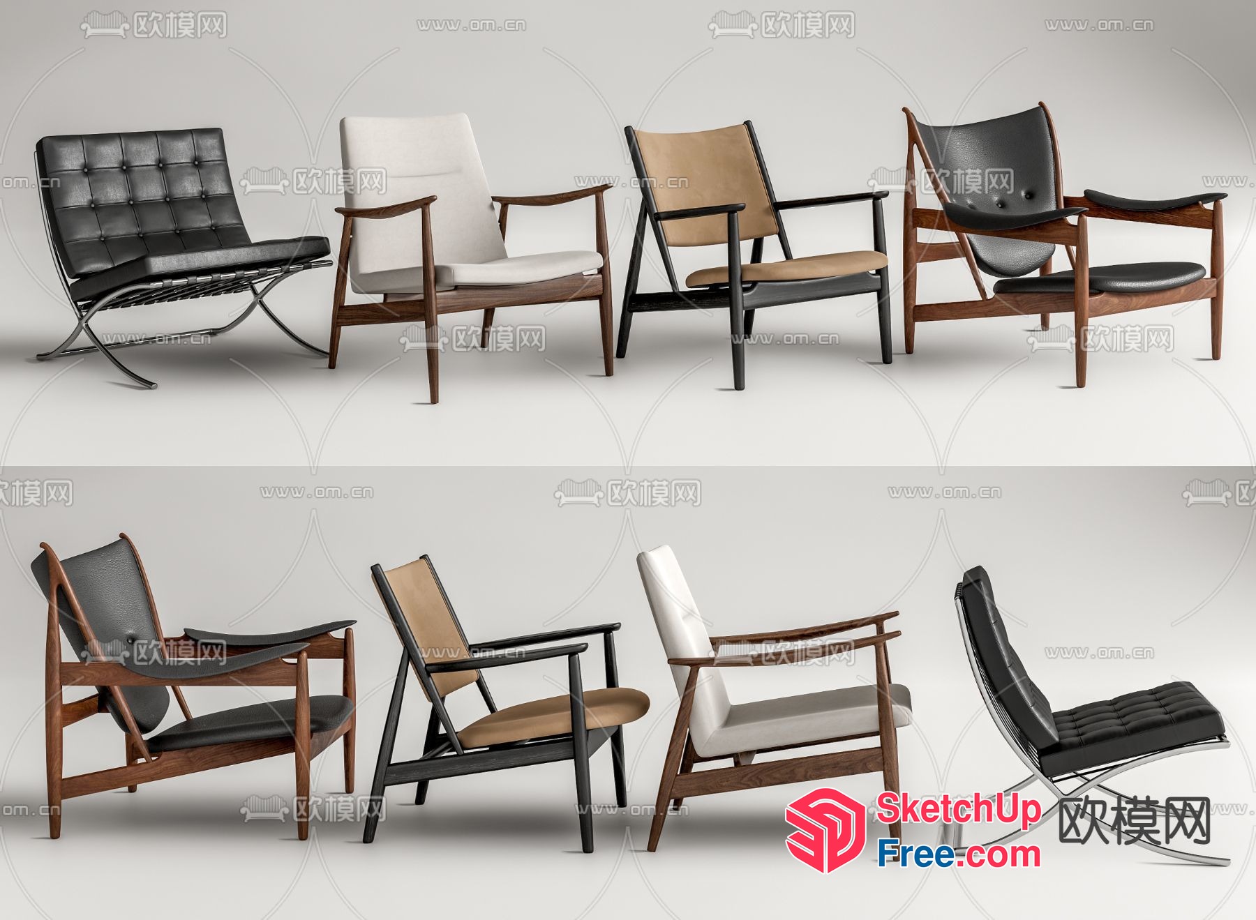 Modern Furniture Collection With Various Chairs And Tables 3D SketchUp File