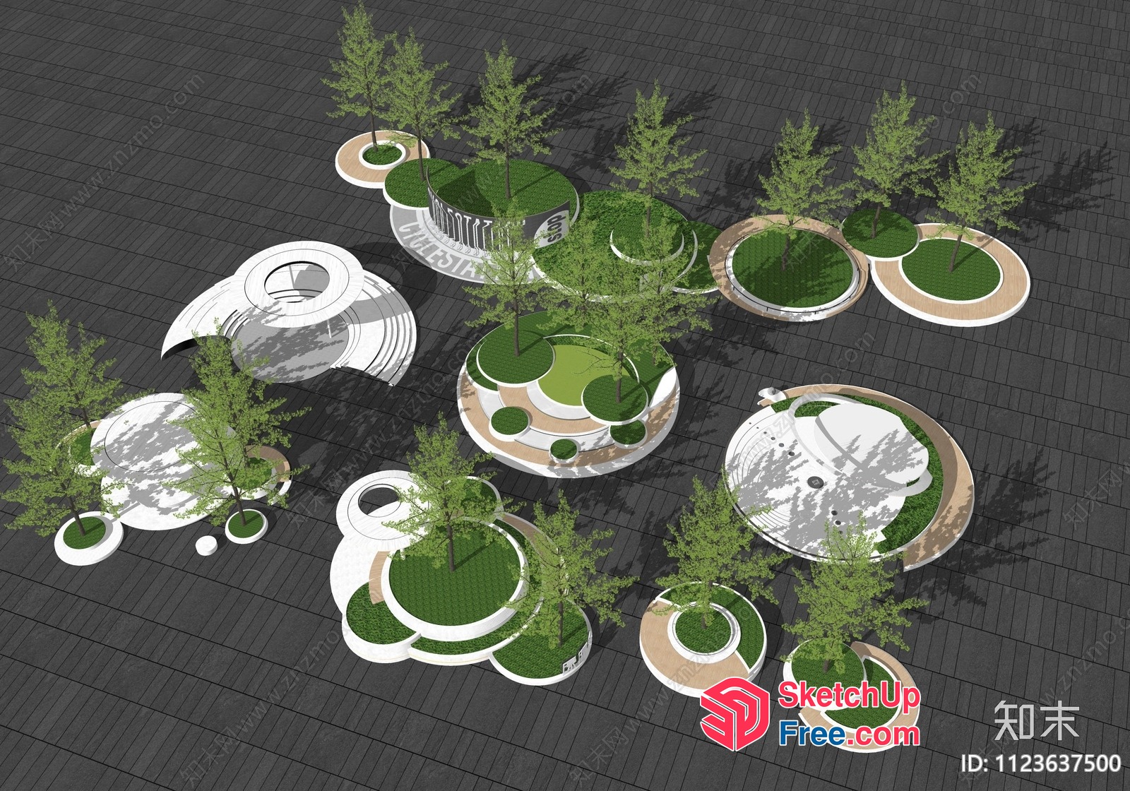 Modern Minimalist Outdoor Park Design 3D SketchUp File