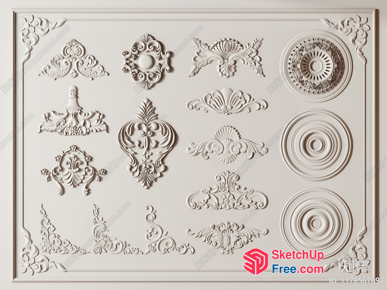 Ornate Ceiling Decorations 3D SketchUp File