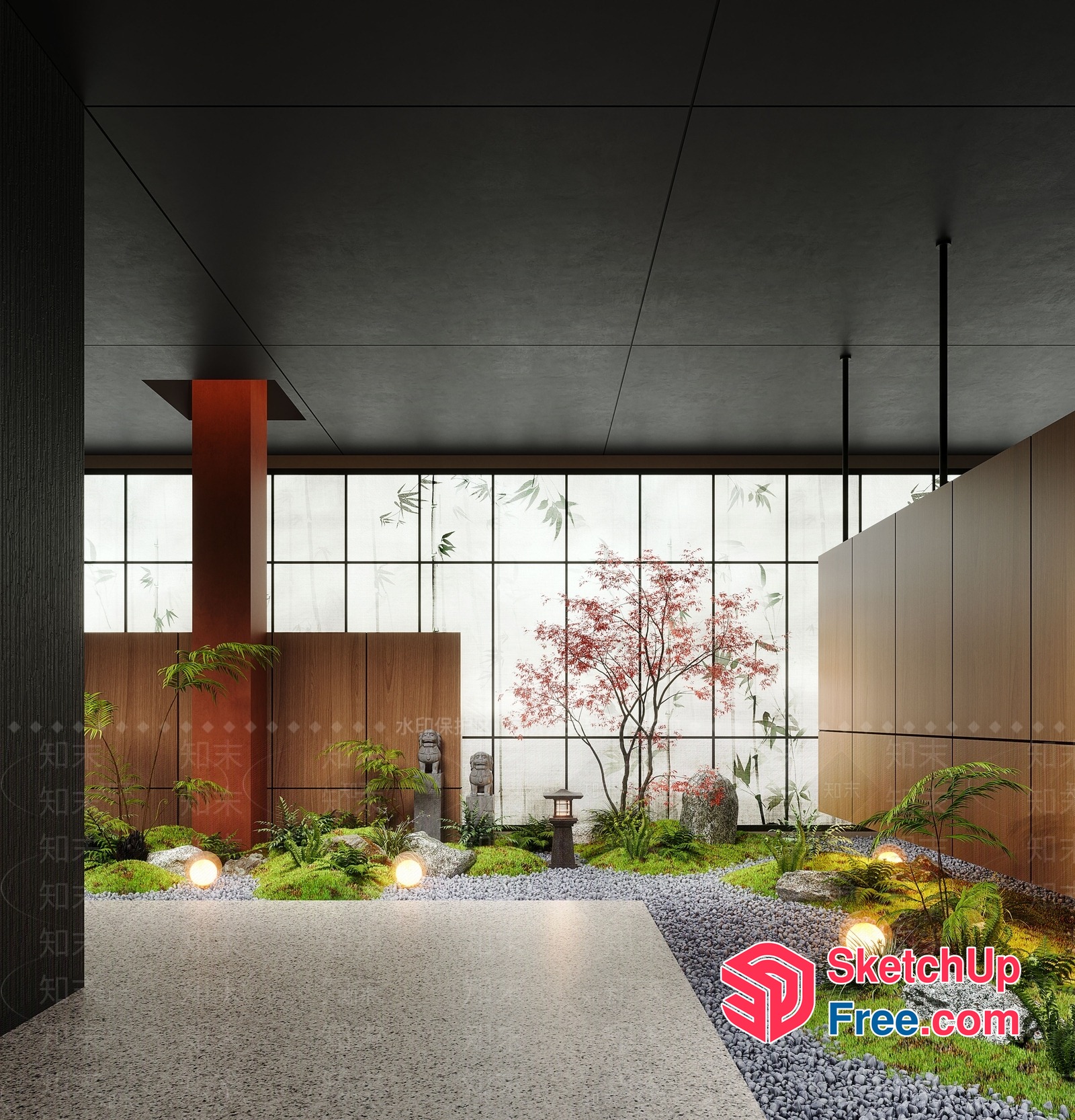 Elegant Japanese-Inspired Interior With Natural Light And Decor 3D SketchUp File