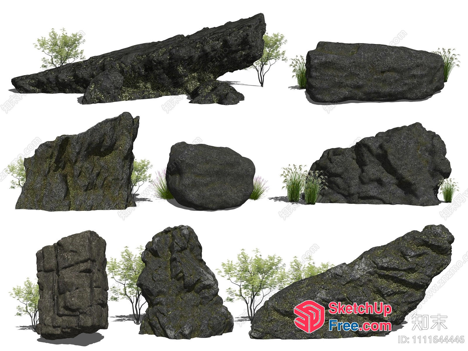 Japanese Style Exterior Rock Formations 3D SketchUp File