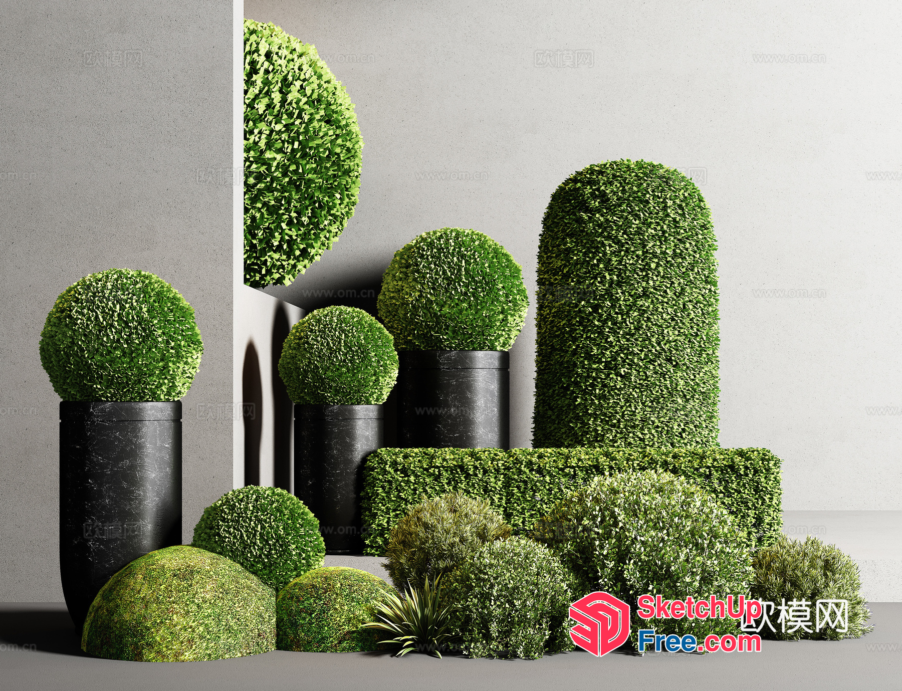 Luxurious Greenery Arrangement 3D SketchUp File
