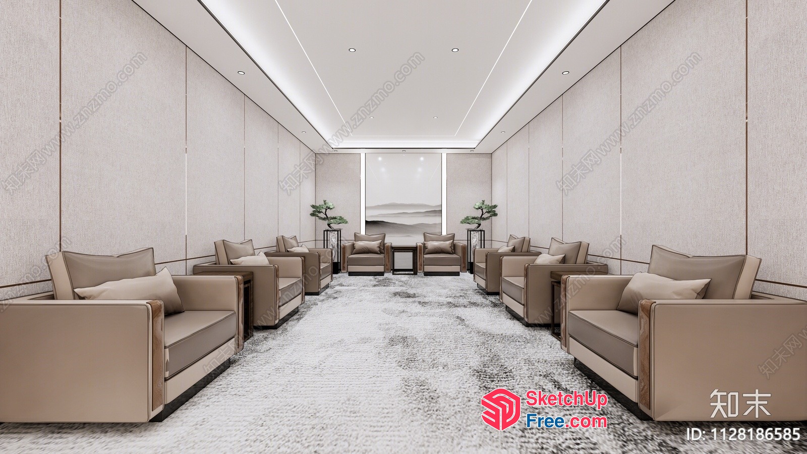 Modern Minimalist Living Room 3D SketchUp File