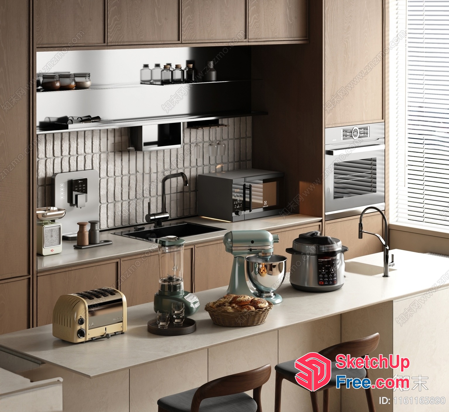Modern Kitchen With Sleek Appliances And Neutral Tones 3D SketchUp File