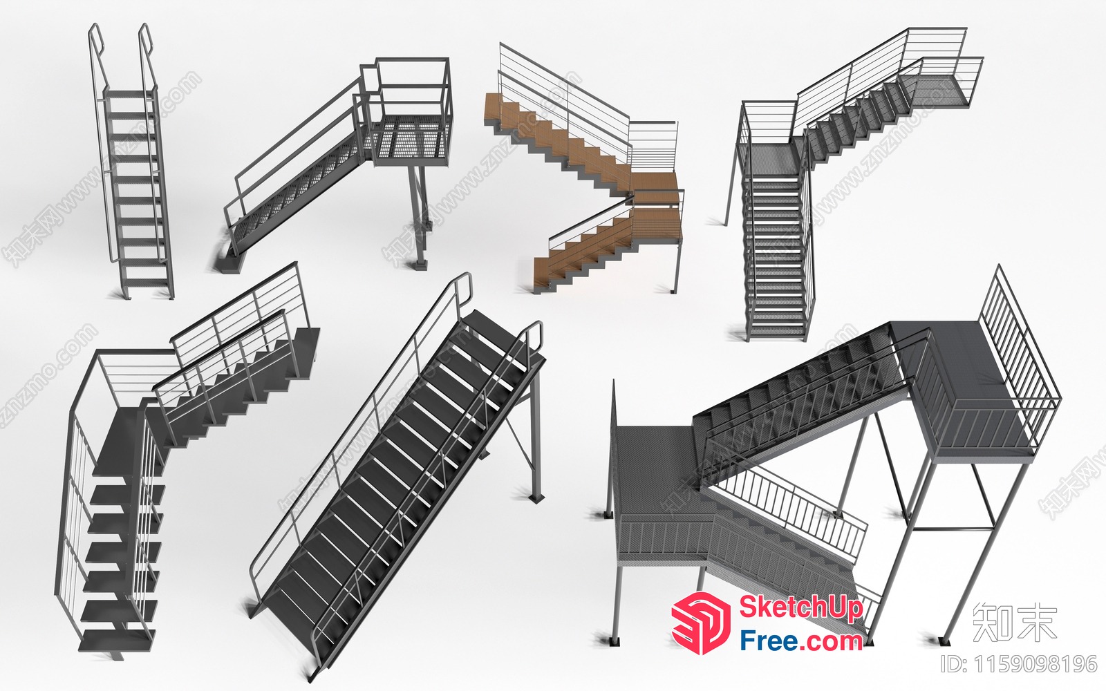 Various Stair Designs 3D SketchUp File