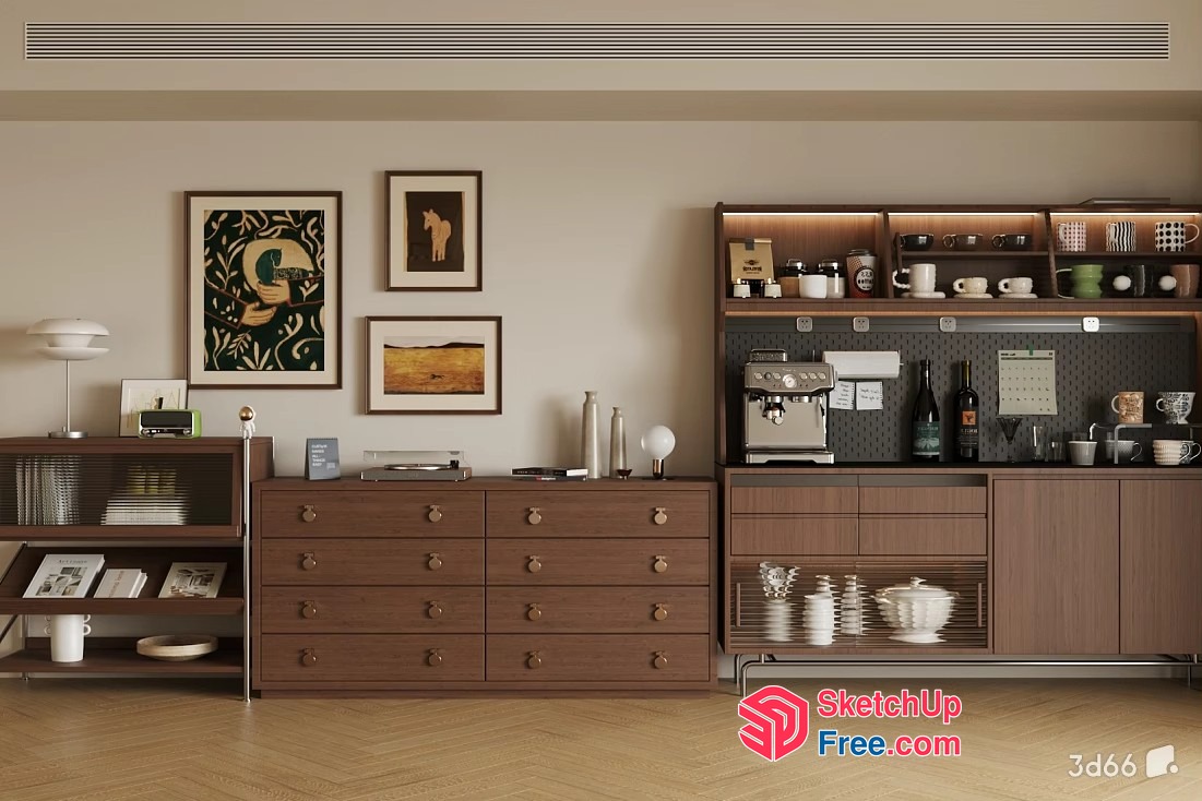 Modern Furniture Collection With Artwork And Appliances 3D SketchUp File