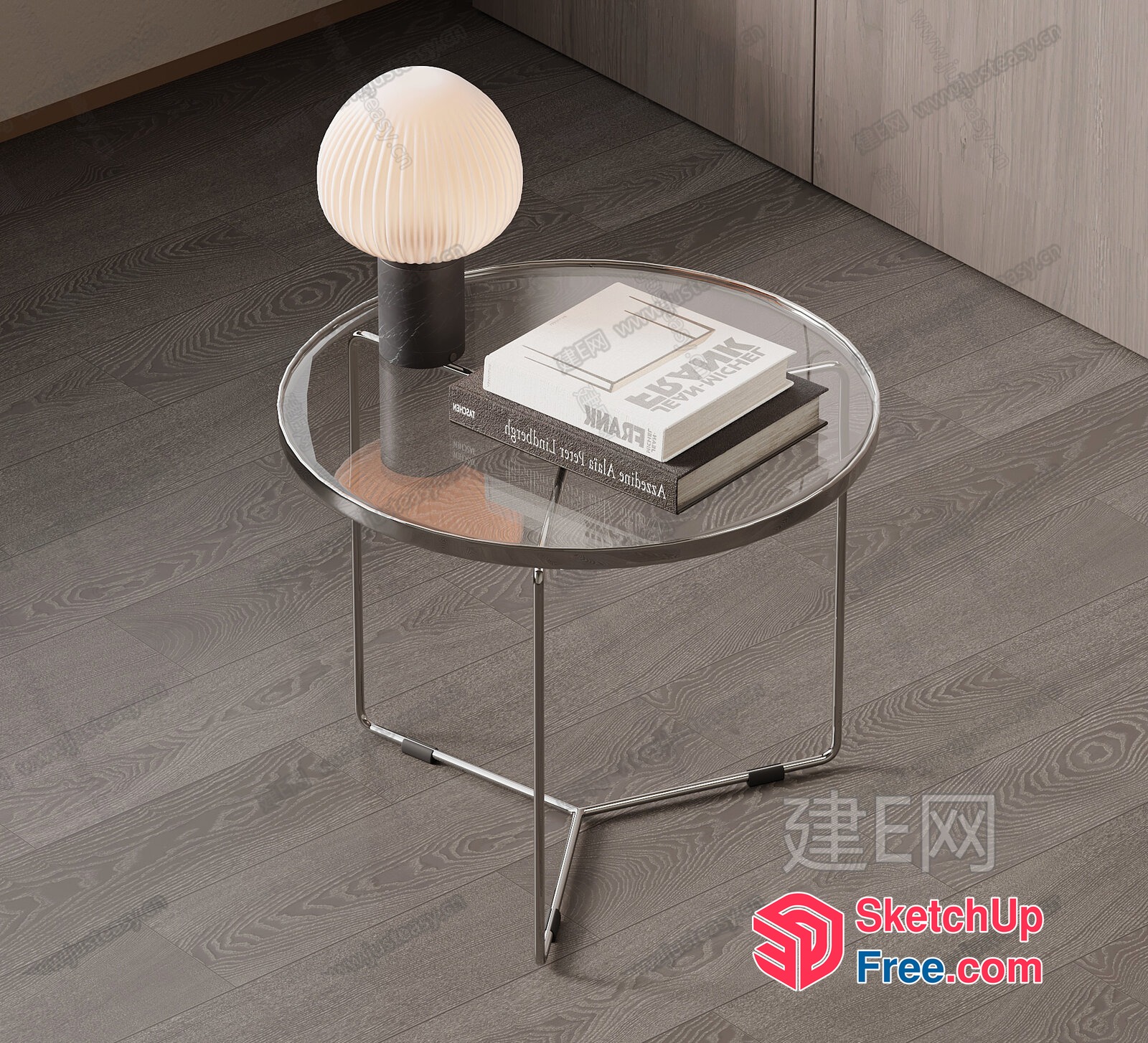 Simple Modern Living Room Coffee Table With Glass Top 3D SketchUp File