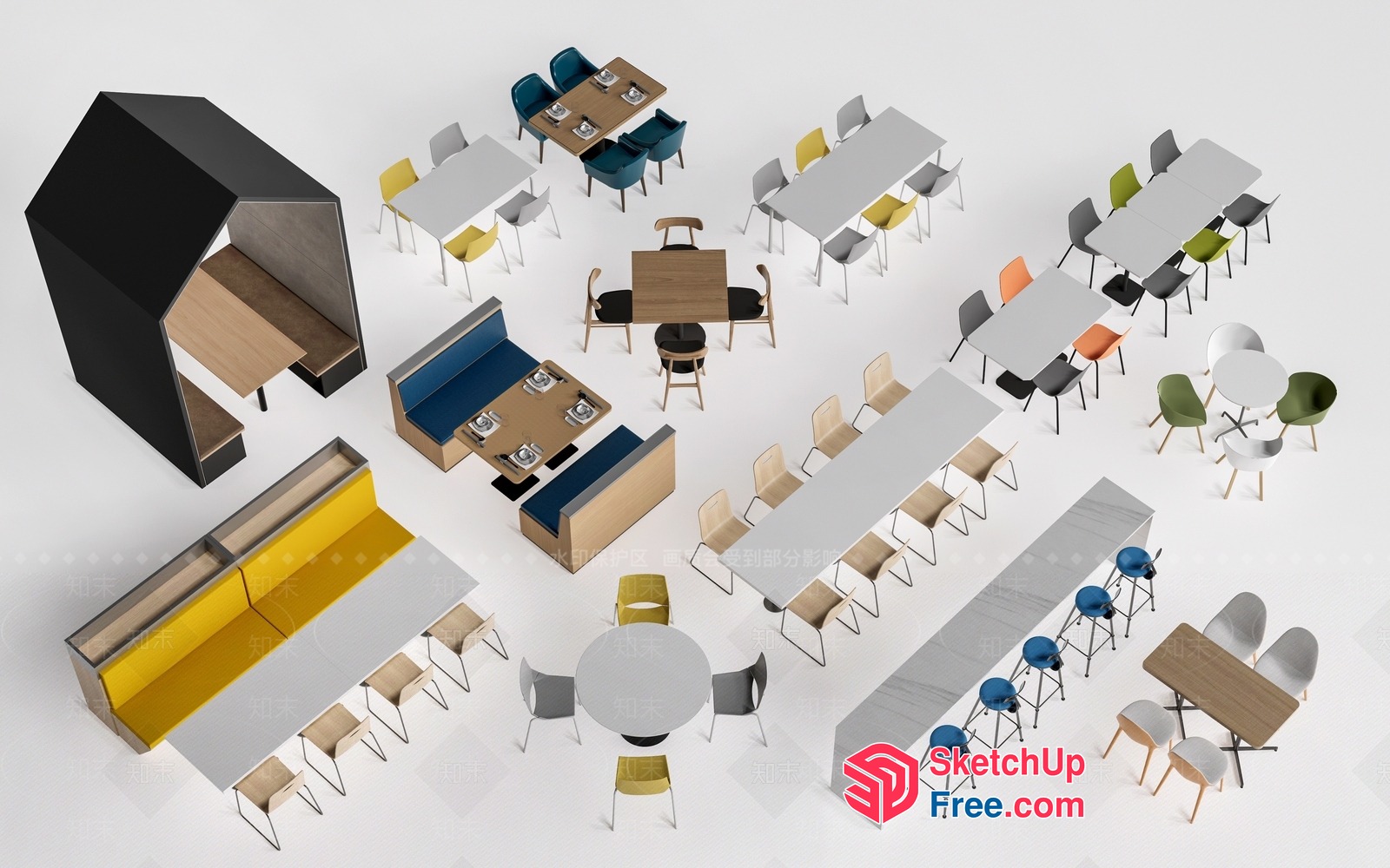 Modern Office Furniture Collection 3D SketchUp File