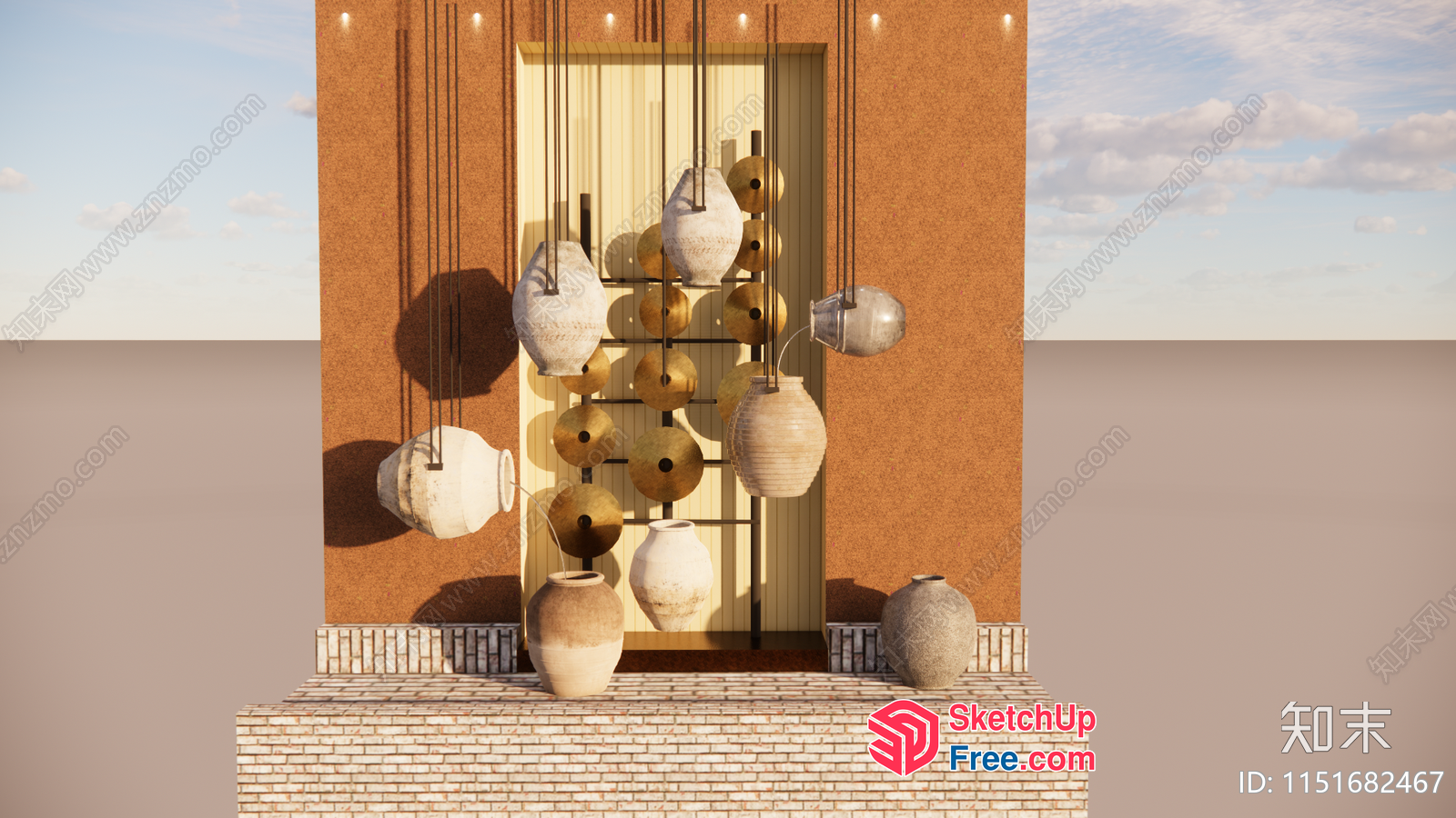 Asian-Inspired Ceramic Decor 3D SketchUp File
