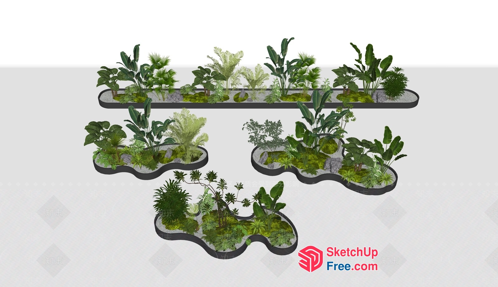 Elegant And Serene Indoor Plant Display 3D SketchUp File