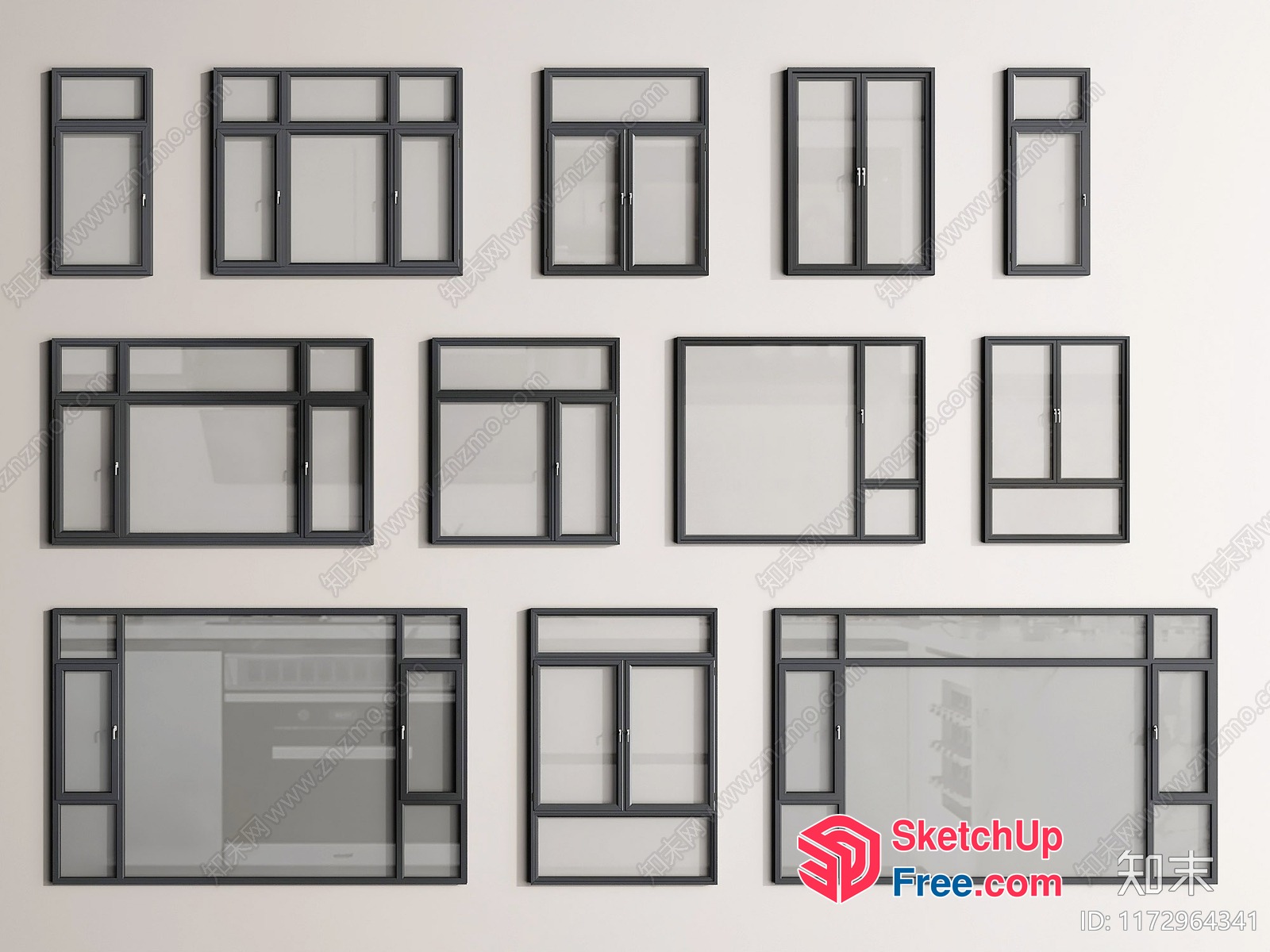 Collection Of Various Window Styles 3D SketchUp File