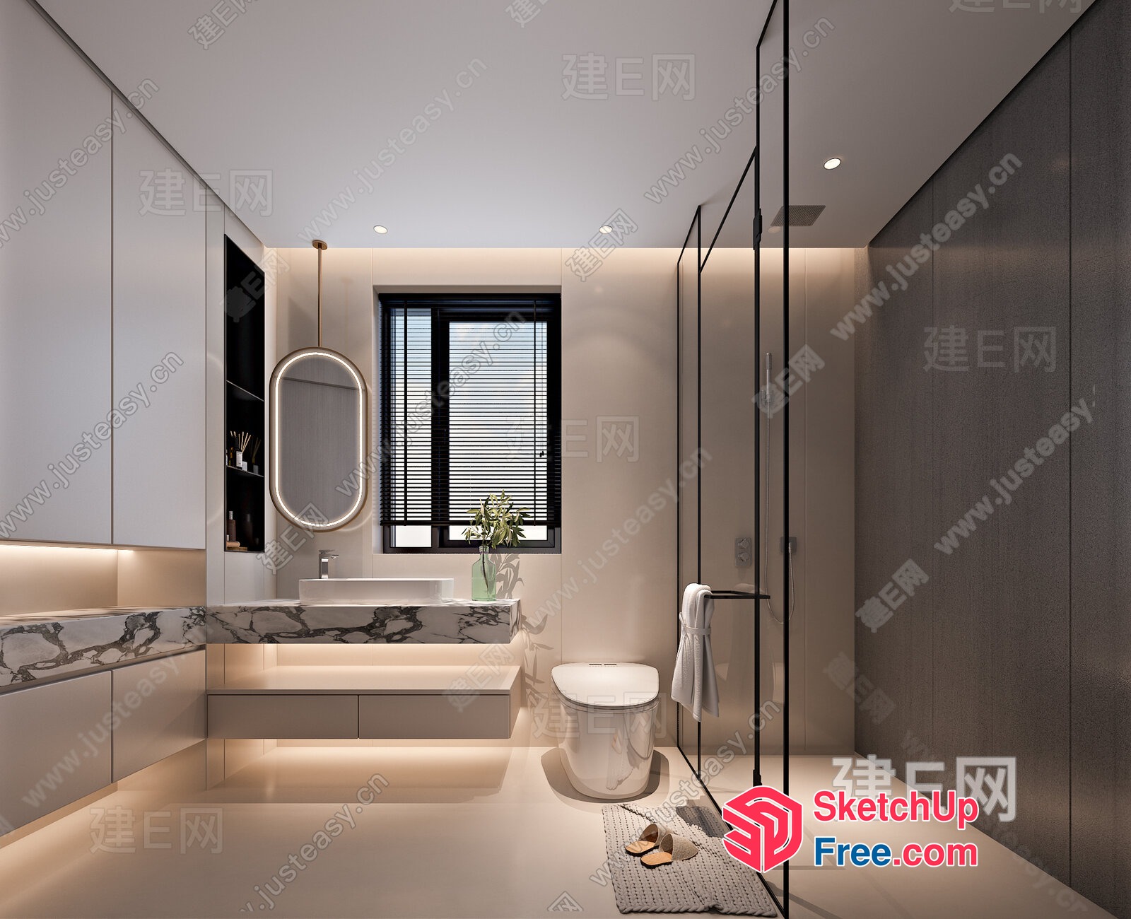 Modern Bathroom With Sleek And Elegant Design 3D SketchUp File