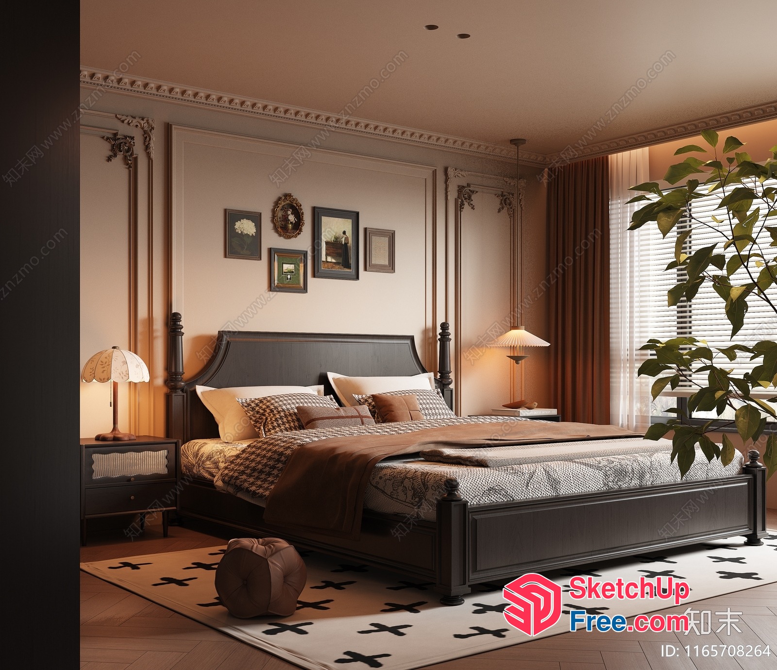 Classic European Style Bedroom Interior 3D SketchUp File