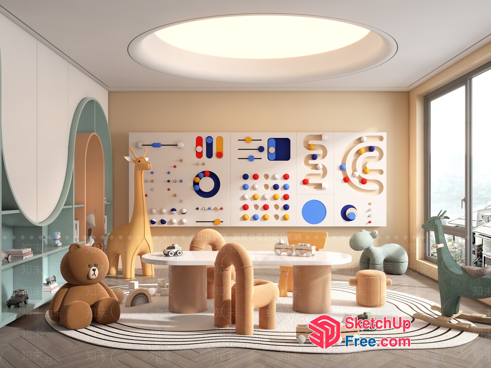 Modern Playroom With Colorful Decor And Natural Light 3D SketchUp File