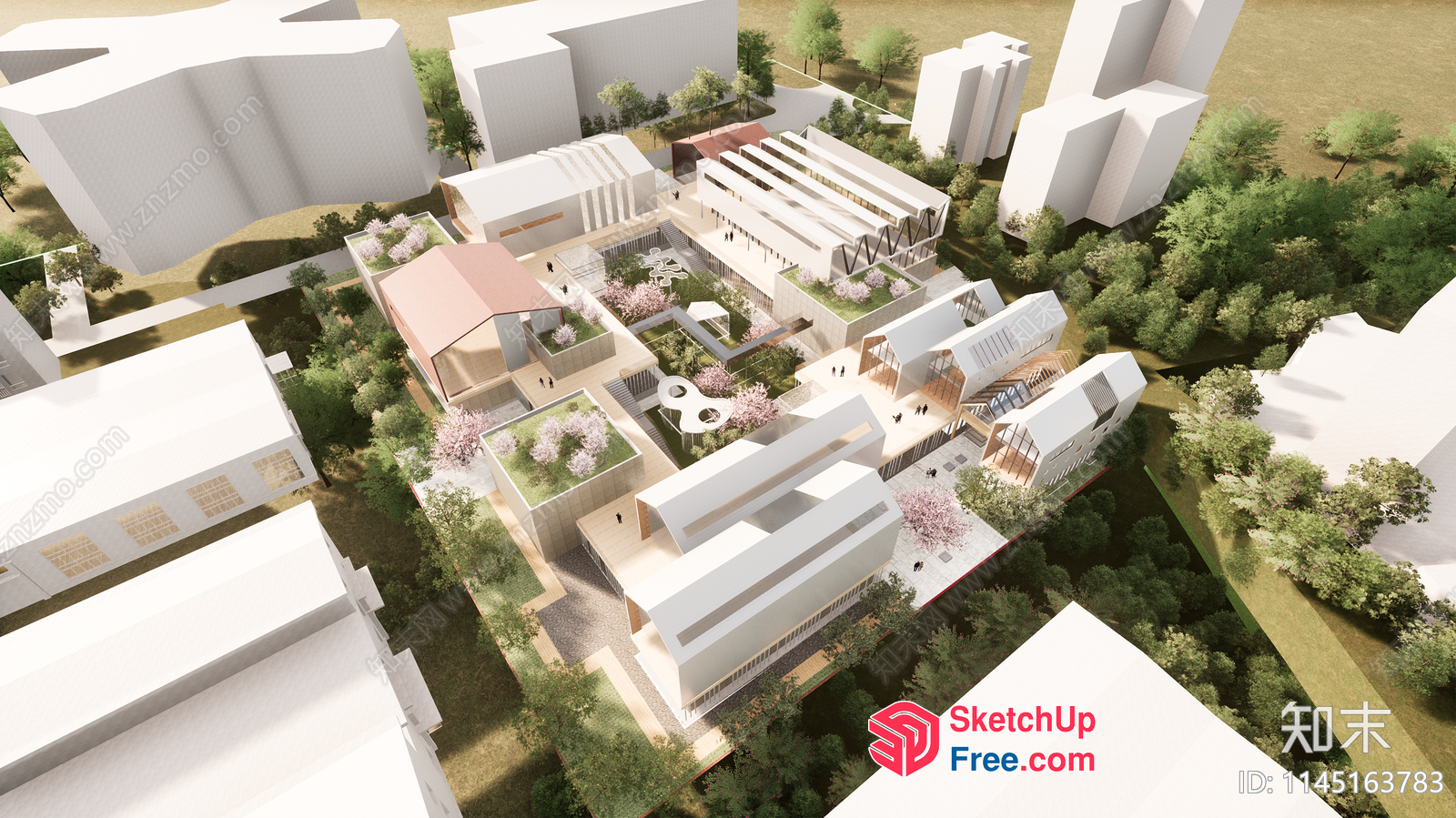 3D Architectural Model Of A Modern Urban Community 3D SketchUp File