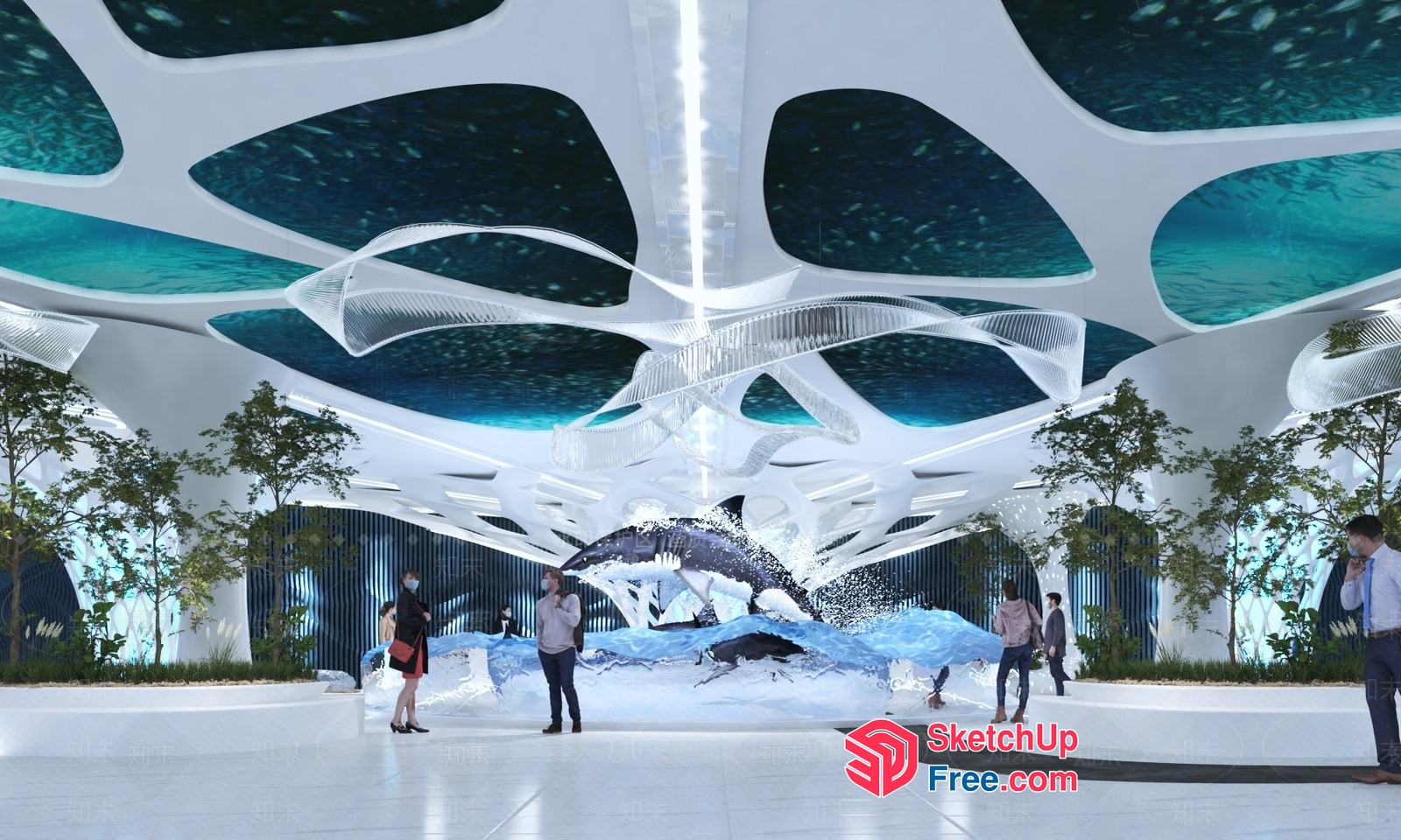 Futuristic Oceanic Interior Design 3D SketchUp File