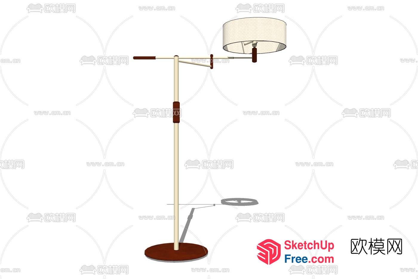 Floor Lamp With Adjustable Shade And Pole 3D SketchUp File