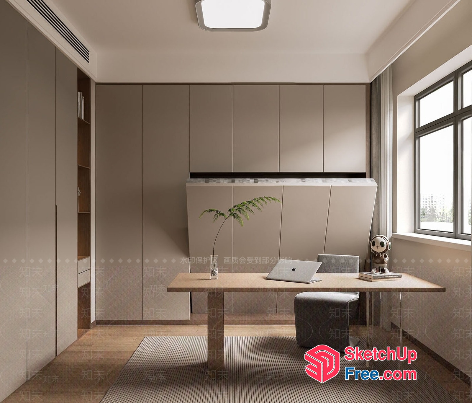 Modern Office Space With Minimalist Decor 3D SketchUp File