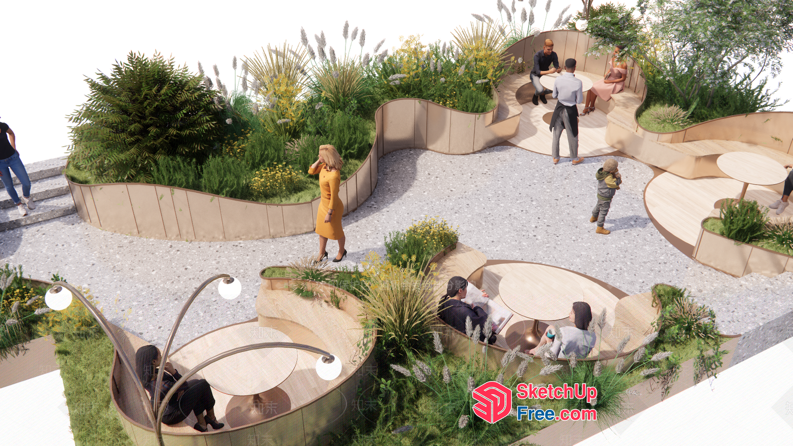 Serene Outdoor Gathering Space 3D SketchUp File