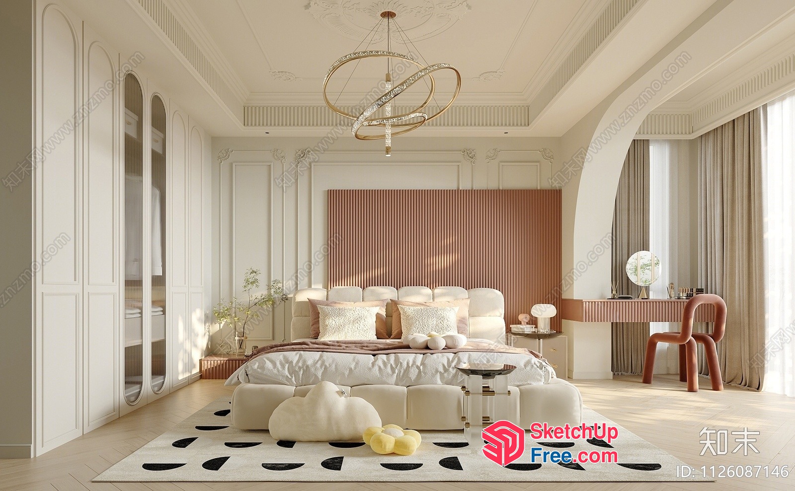 Elegant And Modern Bedroom Interior 3D SketchUp File
