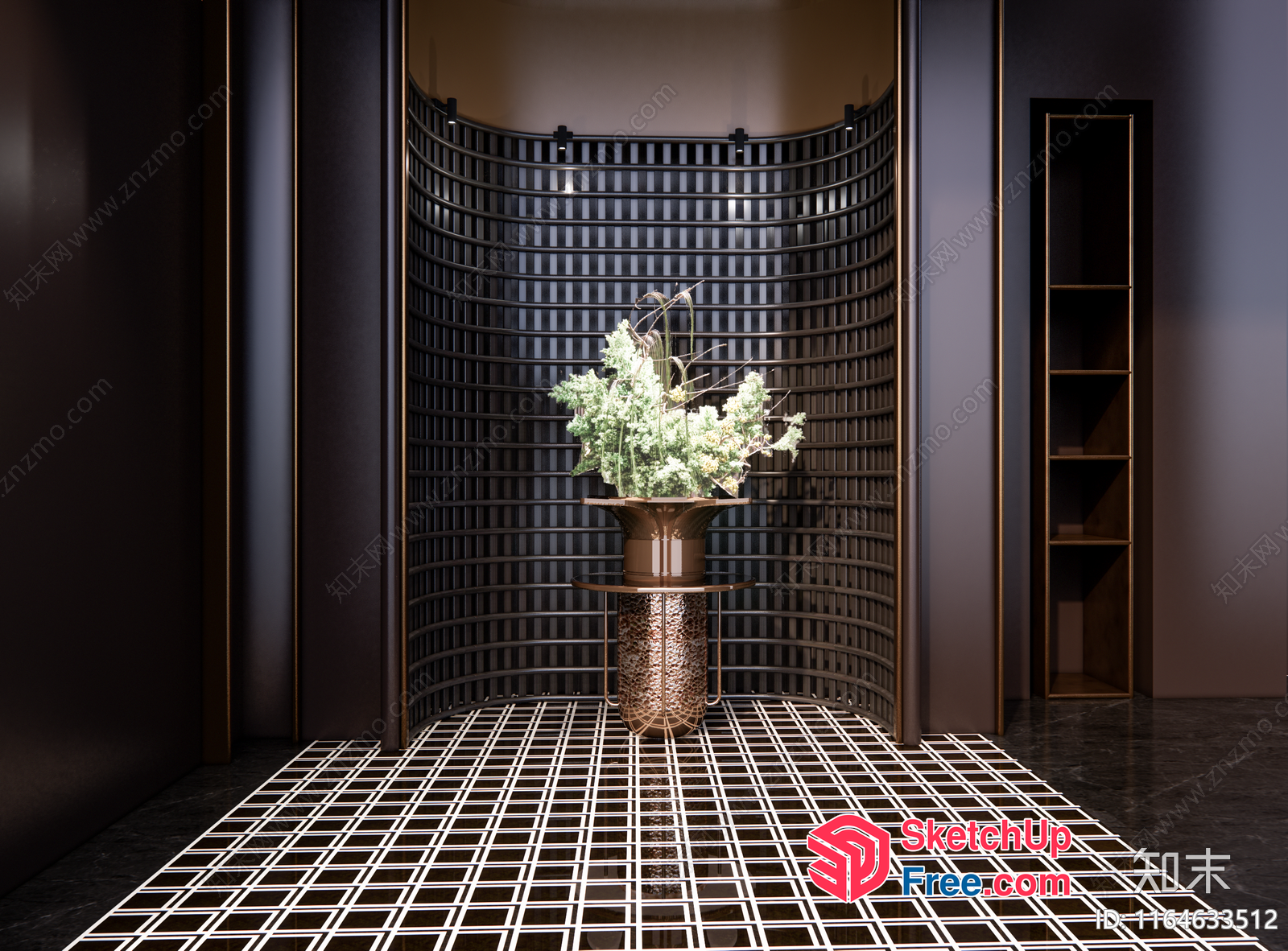 Contemporary Elevator Interior With Modern Decor 3D SketchUp File