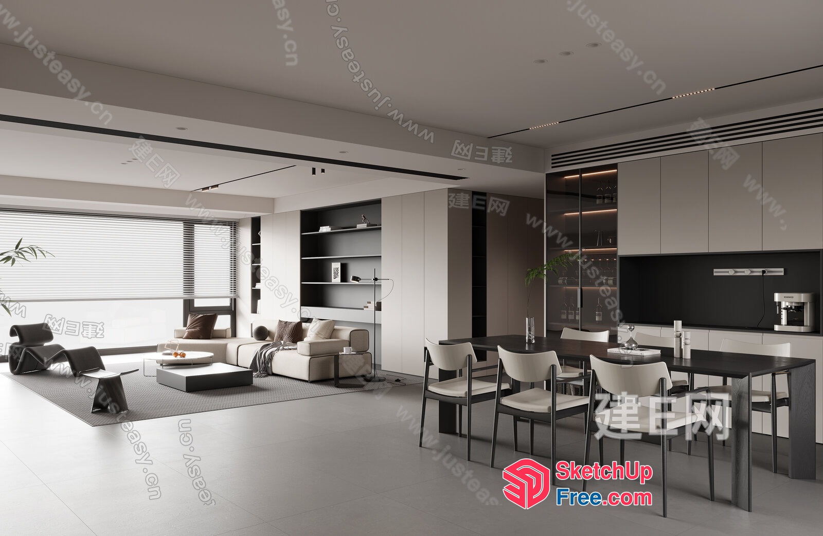Modern Minimalist Interior Design 3D SketchUp File