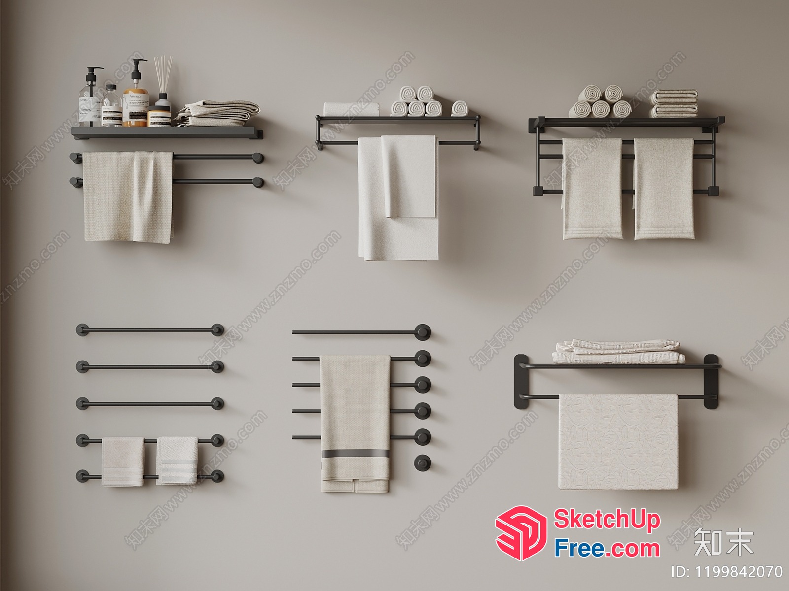 Bathroom Towel Rack And Storage Solutions 3D SketchUp File