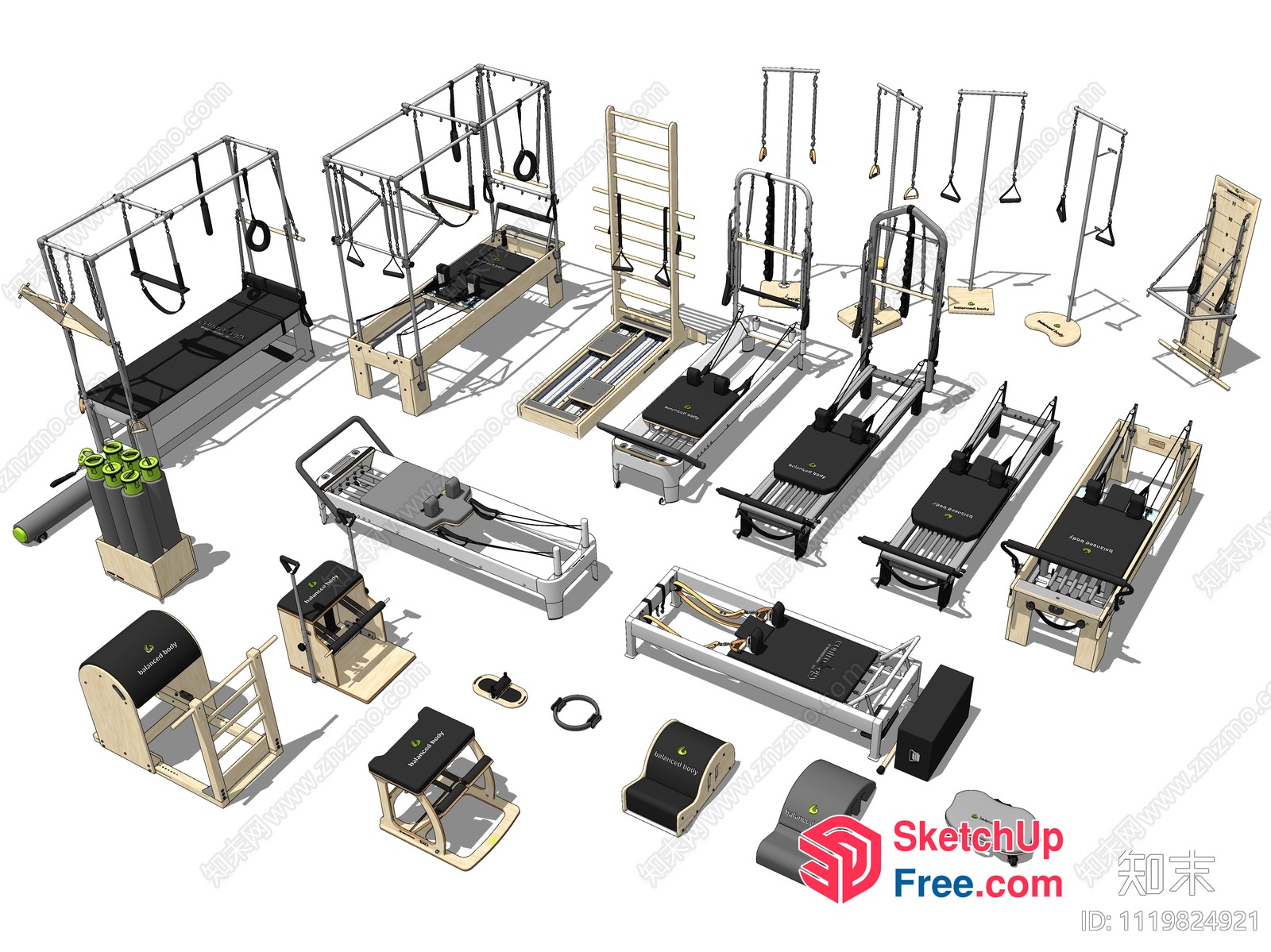 Pilates Equipment Collection 3D SketchUp File