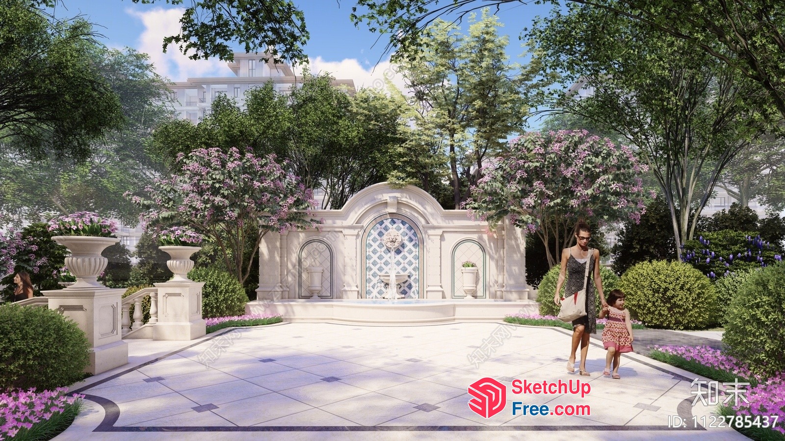 Elegant Classic European Style Garden 3D SketchUp File