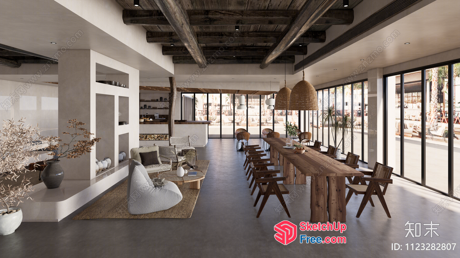 Modern Industrial Style Villa Interior 3D SketchUp File