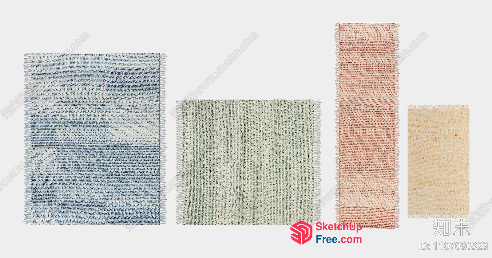 Simple Textured Rugs In Various Colors 3D SketchUp File
