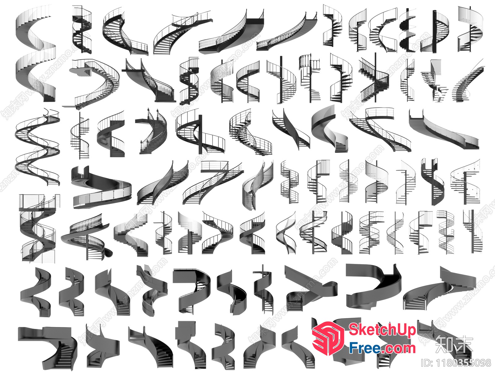 Various Stair Designs 3D SketchUp File