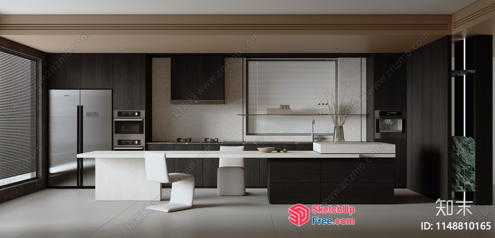 Modern Minimalist Kitchen Interior Design 3D SketchUp File