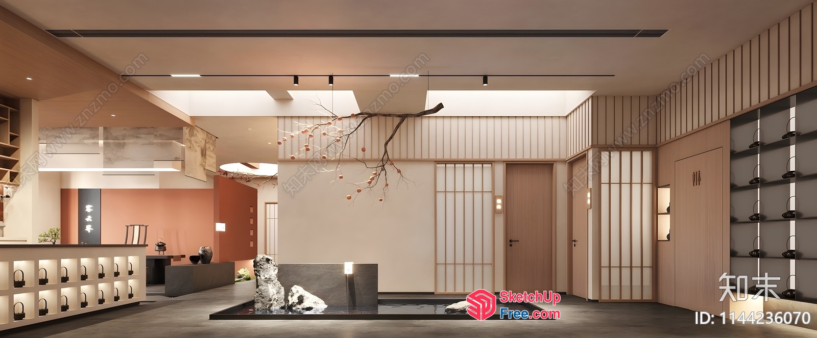 Modern Japanese-Style Interior Design With Elegant Decorations 3D SketchUp File