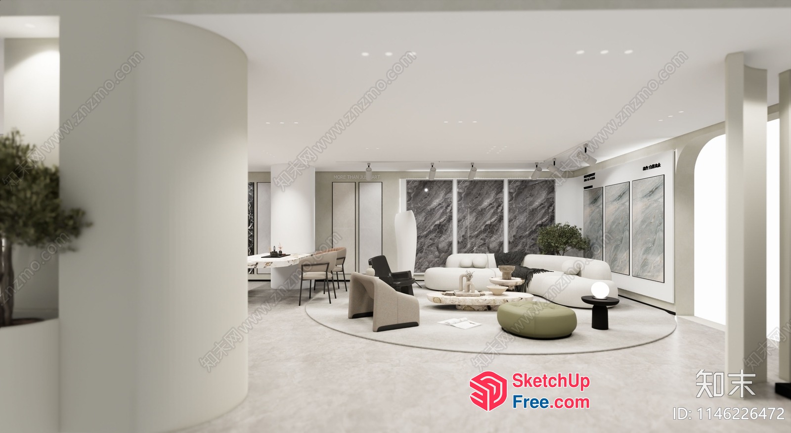 Elegant Modern Living Room Interior 3D SketchUp File