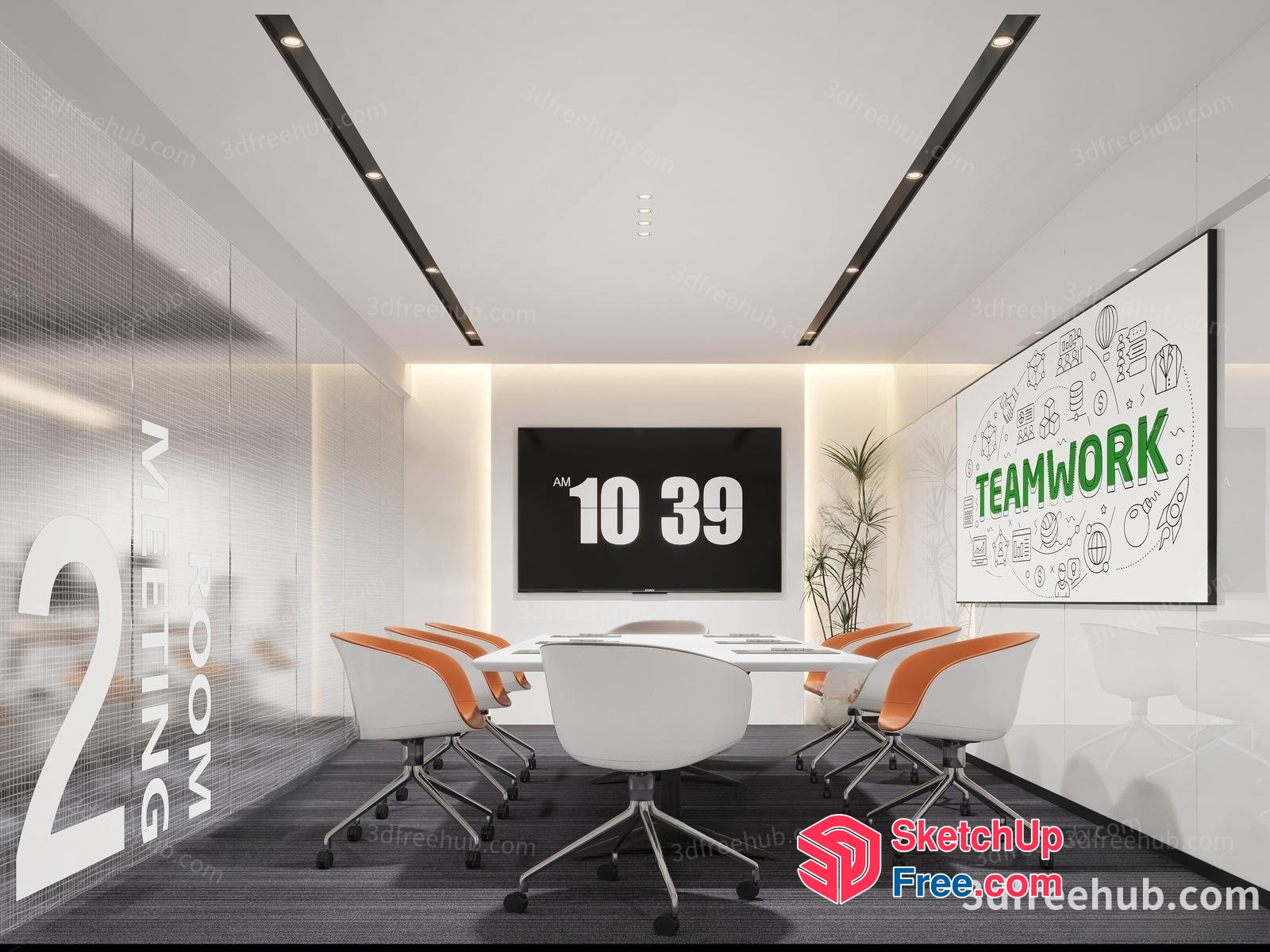 Modern Conference Room Interior 3D SketchUp File