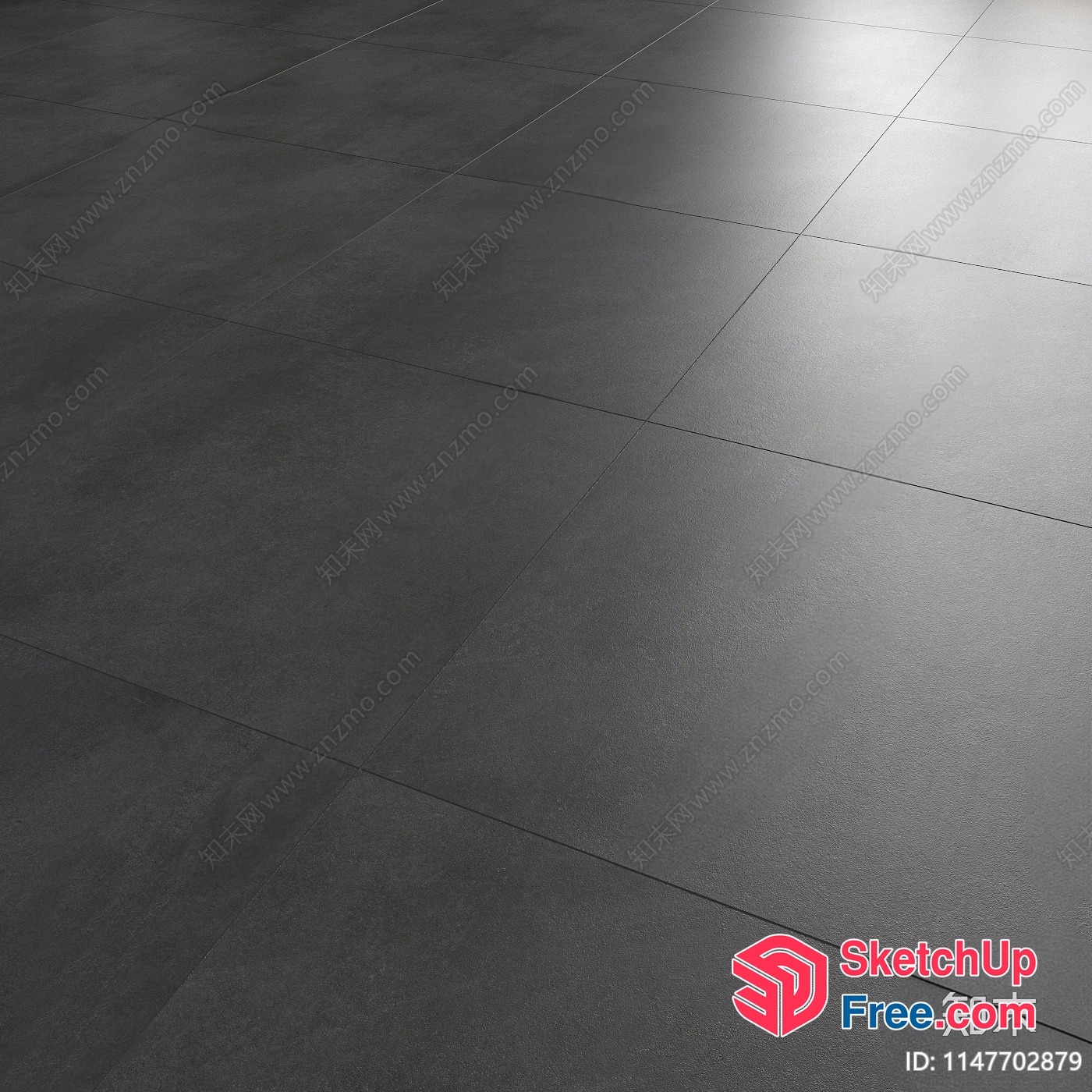 Floor Tiles In A Dark Gray Tone 3D SketchUp File