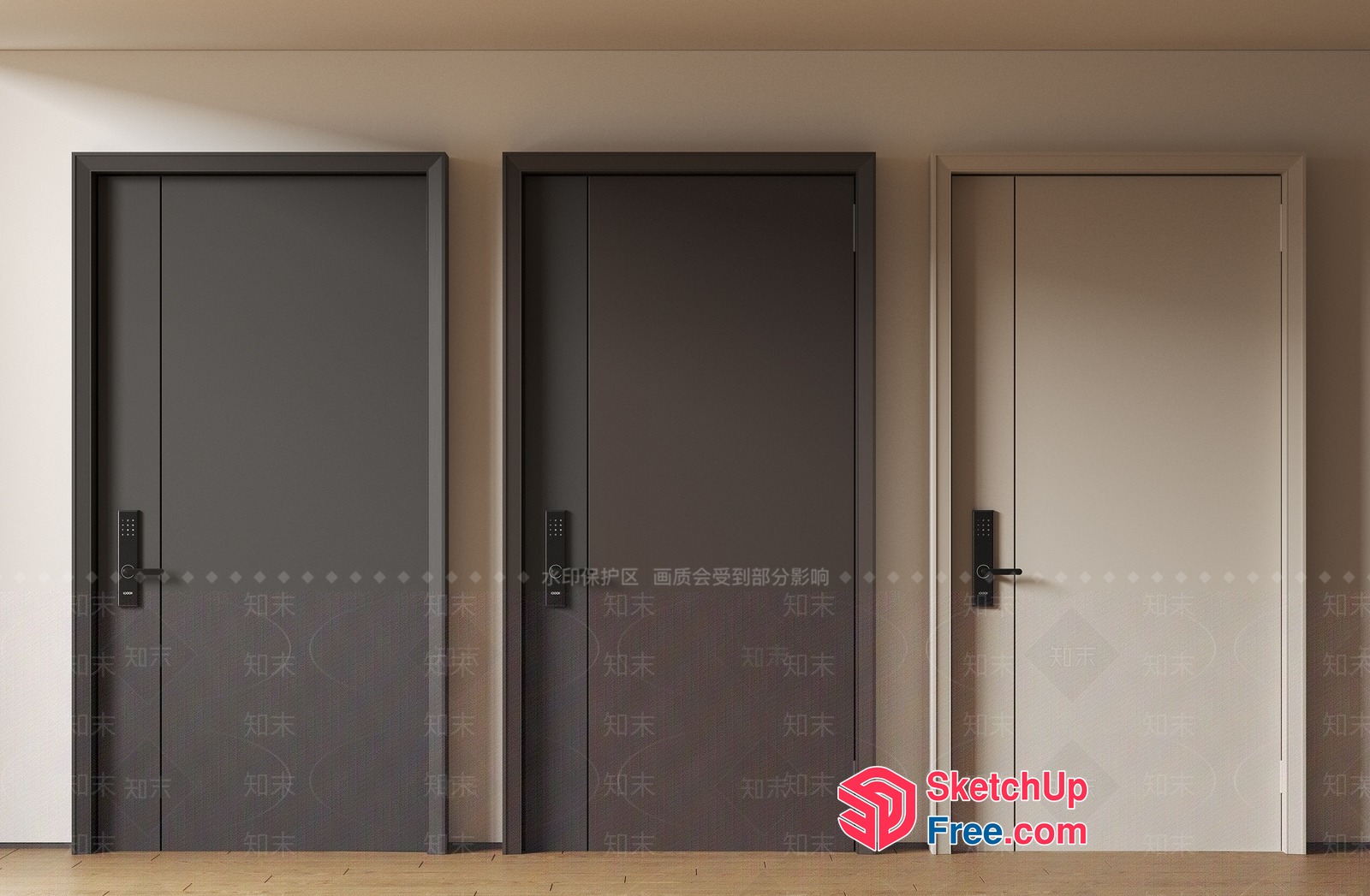 Modern Elevator Doors In A Neutral Color Scheme 3D SketchUp File