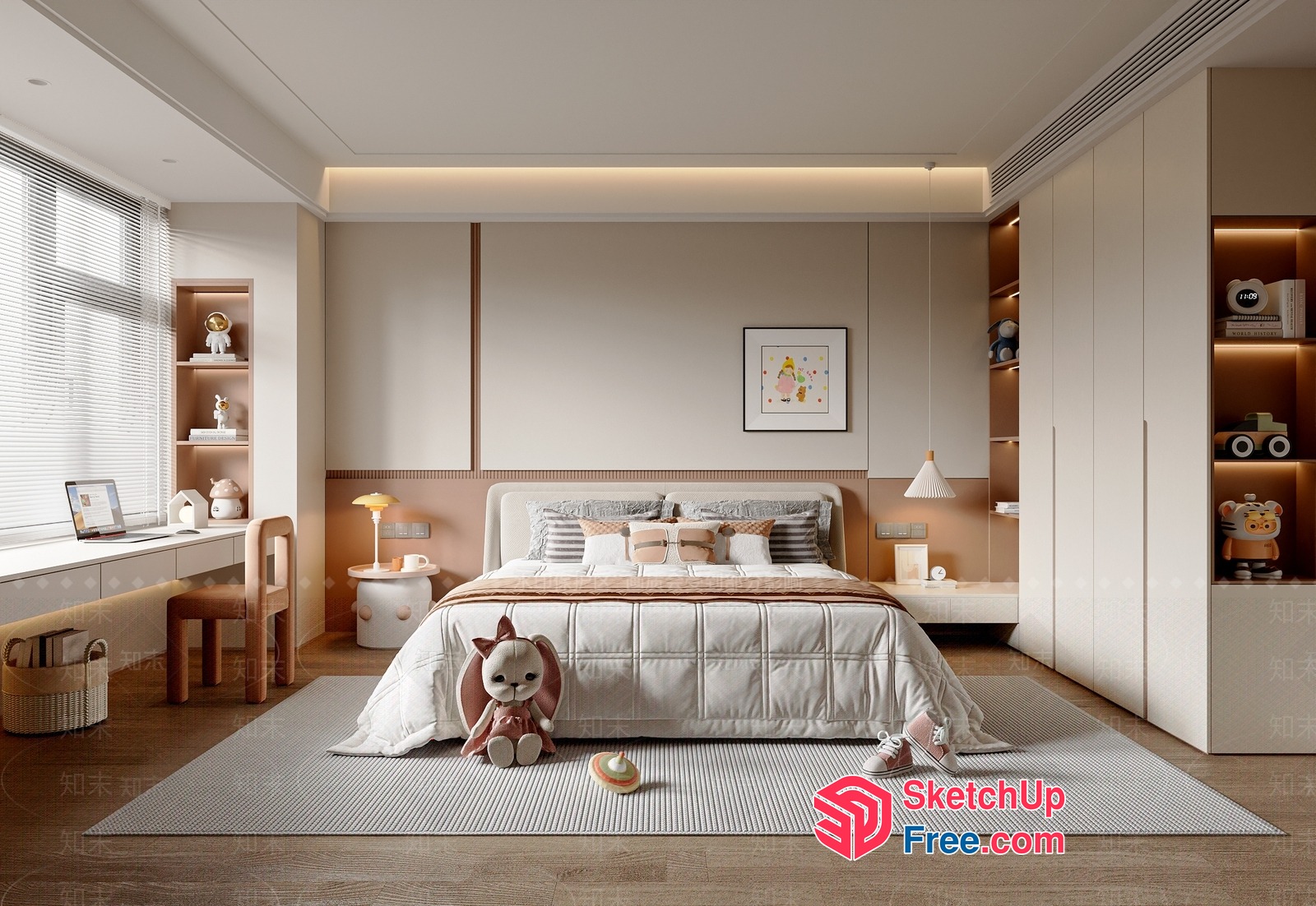 Elegant And Modern Children'S Bedroom Design 3D SketchUp File