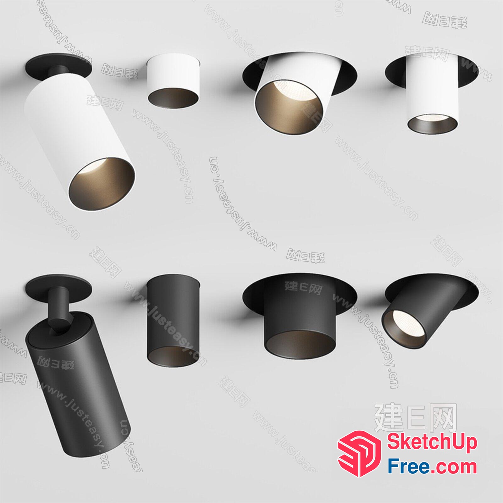 Modern Ceiling Light Fixtures Collection 3D SketchUp File