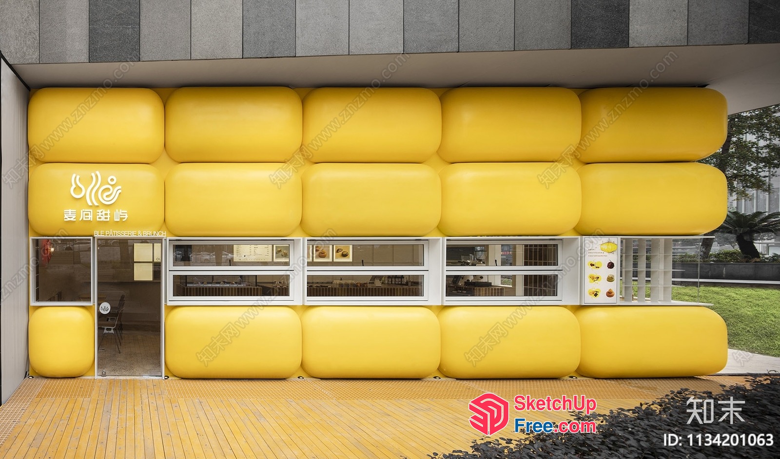 Vibrant Yellow Balcony 3D SketchUp File